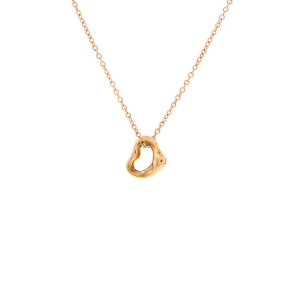 Tiffany & Co. Jewelry - Tiffany & Co. 7mm Elsa Peretti Open Heart Pendant Necklace 18K Rose Gold